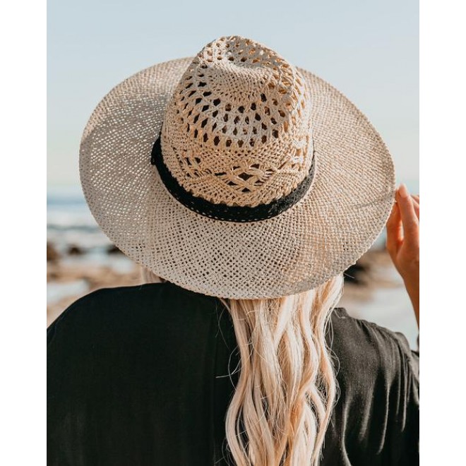 Bondi Lace Straw Hat - Natural
