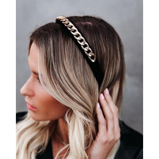 Yvette Gold Chain Velvet Headband
