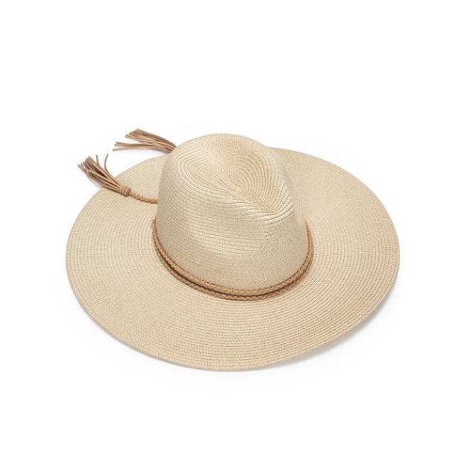 Travel Companion Braided Tassel Hat - Ivory