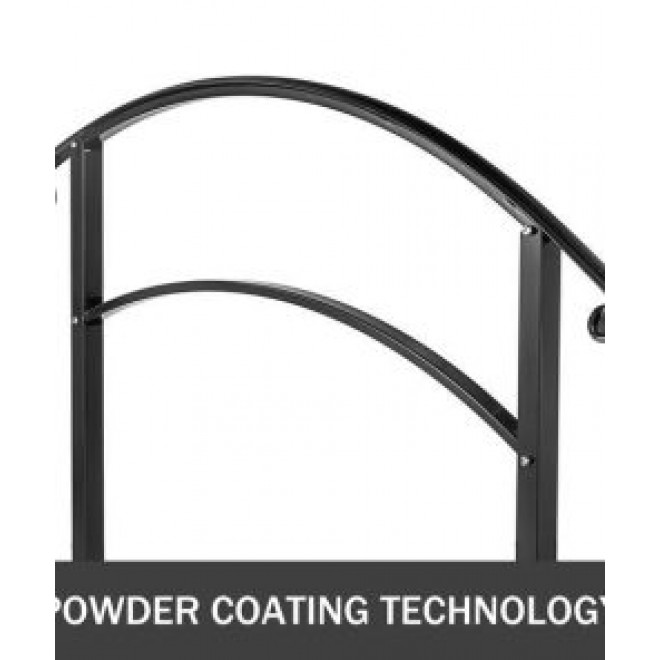 3ft Adjustable Iron Handrail Black Fits 2 Or 3 Steps Handrail Concrete Decor