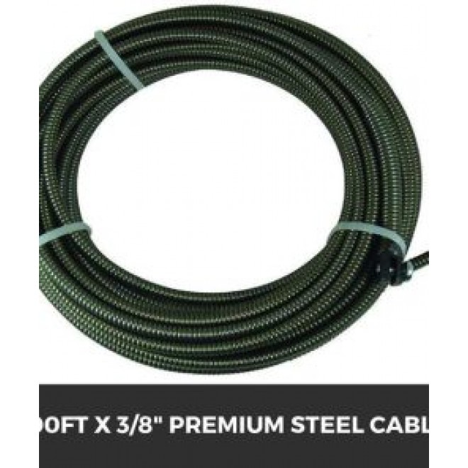100ft X 3/8in Drain Cleaner 370w Solid-core Drain Cleaning Cable W/ Cutters
