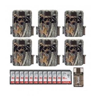Browning Trail Cameras Dark Ops Extreme (6-Pack) w/ 16GB Cards Bundle – Camouflage