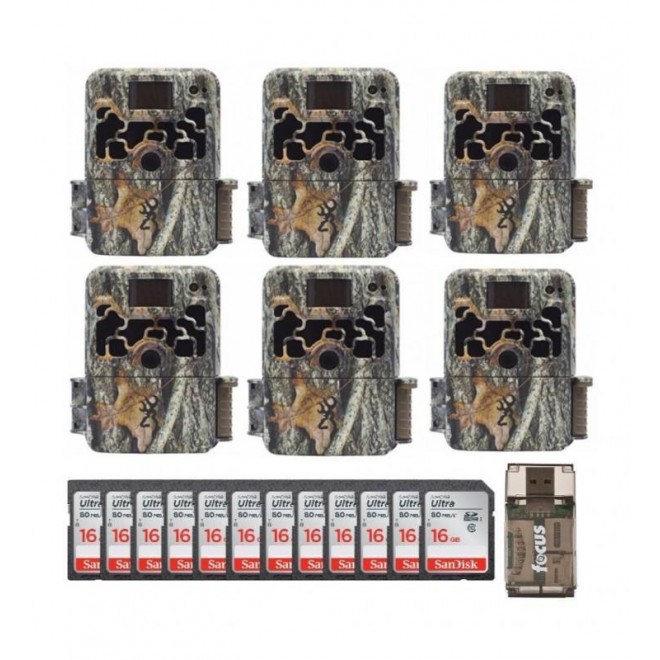 Browning Trail Cameras Dark Ops Extreme (6-Pack) w/ 16GB Cards Bundle – Camouflage