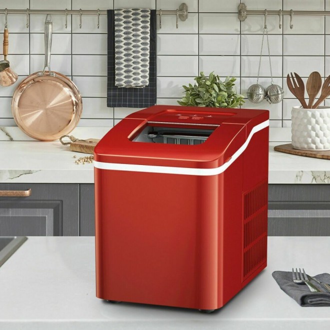 Self Cleaning Portable Countertop Ice Maker Machine For Home Red/Silver/Black