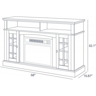 Espresso Fireplace TV Stand w/ Remote Control Console Media Shelves