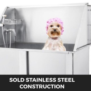 50″ Pet Grooming Tub Dog Cat Bath Tub Professional Stainless Steel Wash Shower