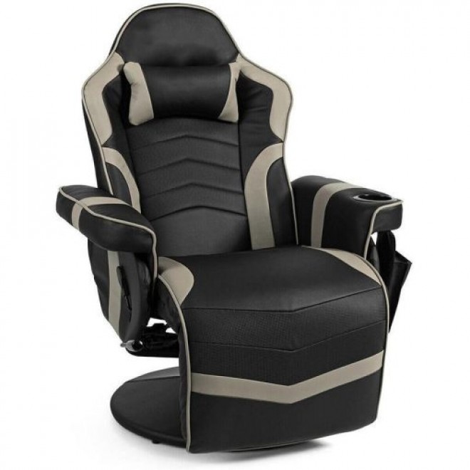 Massage Gaming Recliner Racing Chair Swivel