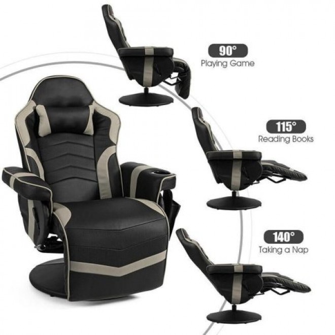 Massage Gaming Recliner Racing Chair Swivel